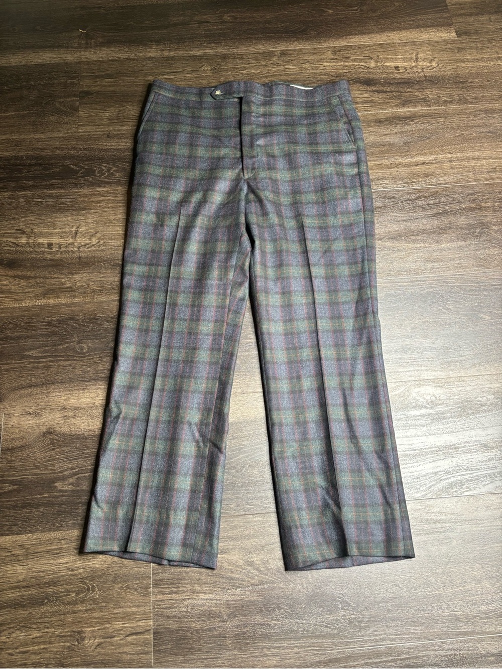 Men’s Vintage Sansabelt By Jaymar Plaid Wool Dress Pants